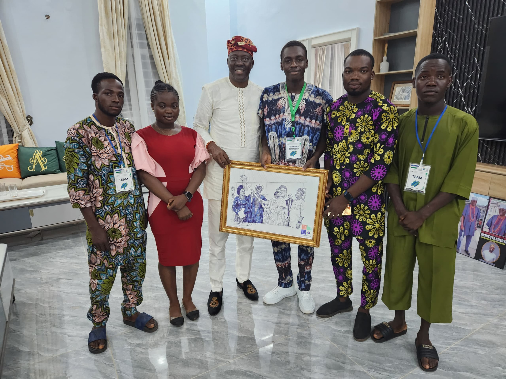 Kenneth Olajide Taiwo and the OTC team at the Okeigbo Palace